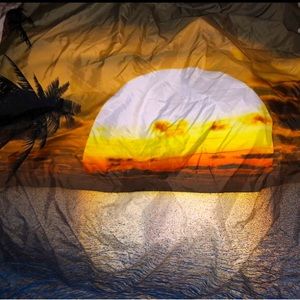 60”x80” Ocean Sunset Through Window Wall Tapestry(Wrinkly!)